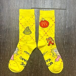 McDonald’s Yellow Christmas Grinch Socks